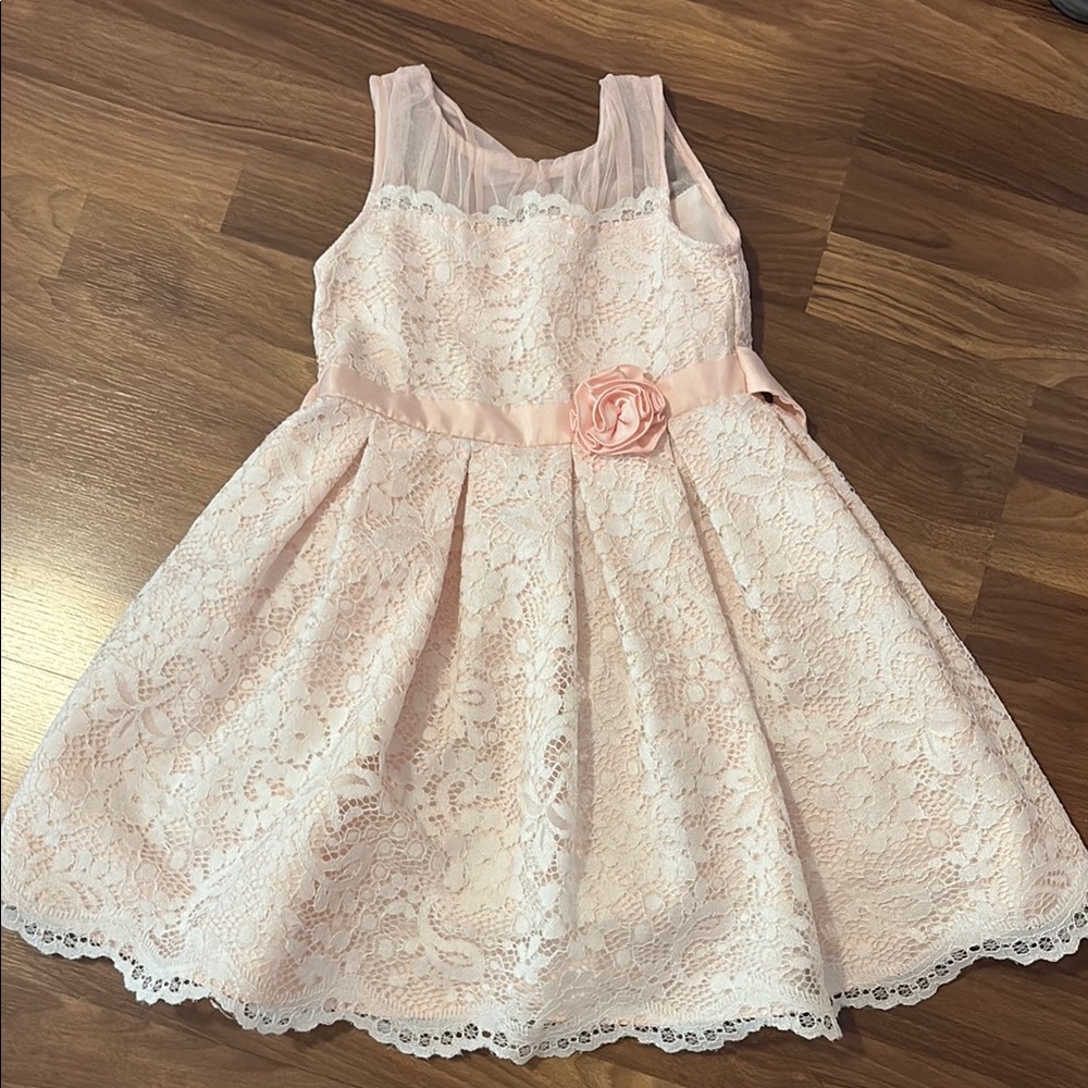 Jona Michelle Pink Pleated Embellished Sundress